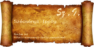 Szécsényi Ipoly névjegykártya